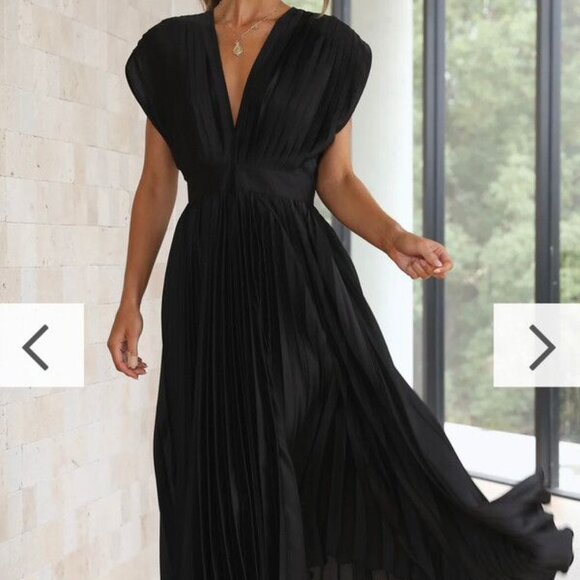 Womens black plunge dress - Picture 1 of 3